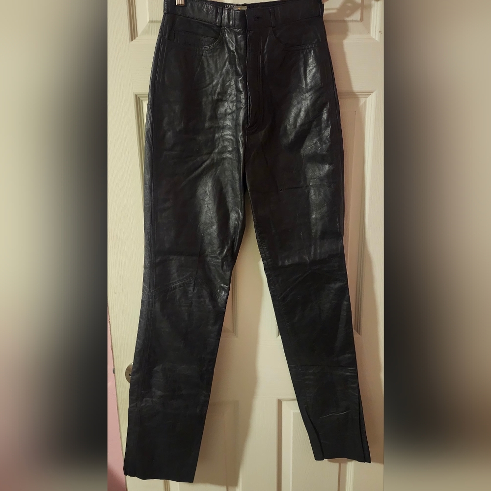 Vintage Black Leather Pants